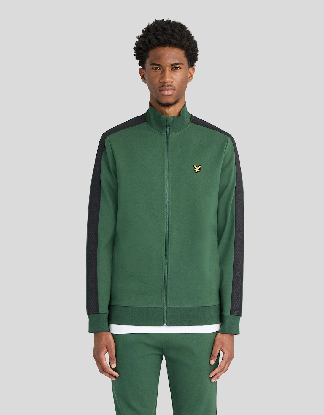 Lyle And Scott Men's Green Padel Taped Track Jacket - Size 44/Regular