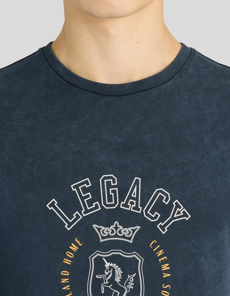 Chest Graphic Washed Cotton T-Shirt
