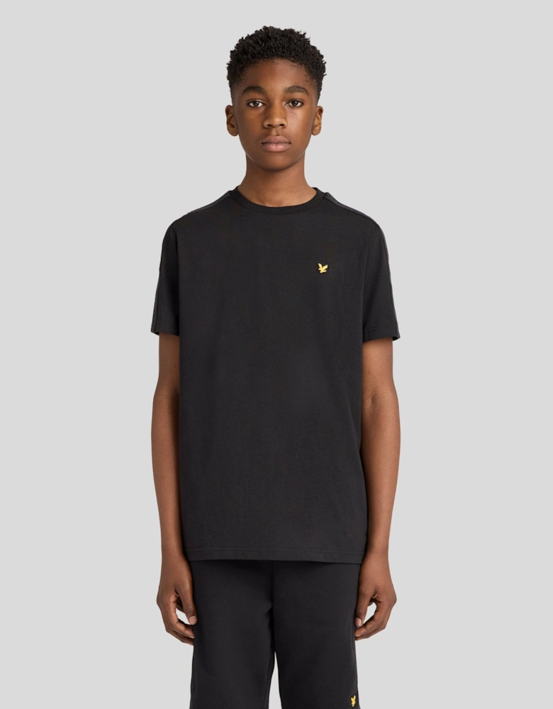 Cotton Blend Jacqaurd Tape T-Shirt