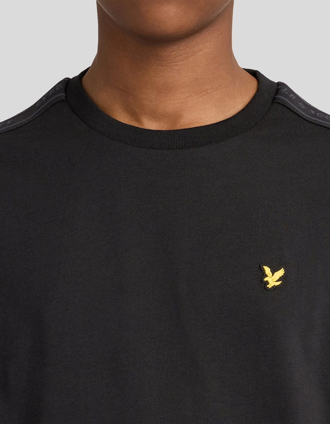 Cotton Blend Jacqaurd Tape T-Shirt
