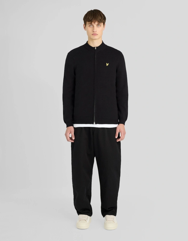 Cotton Merino Zip Cardigan
