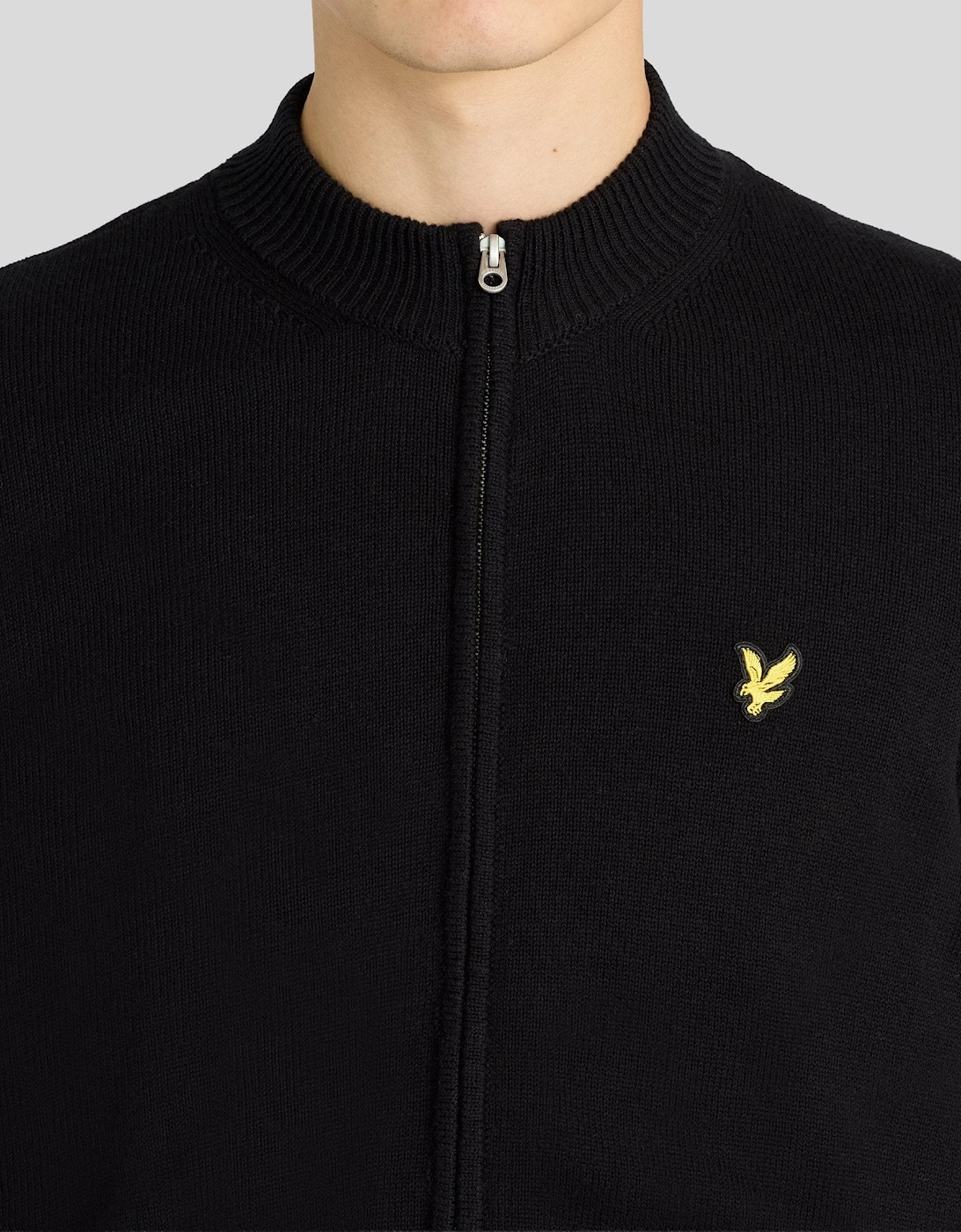 Cotton Merino Zip Cardigan