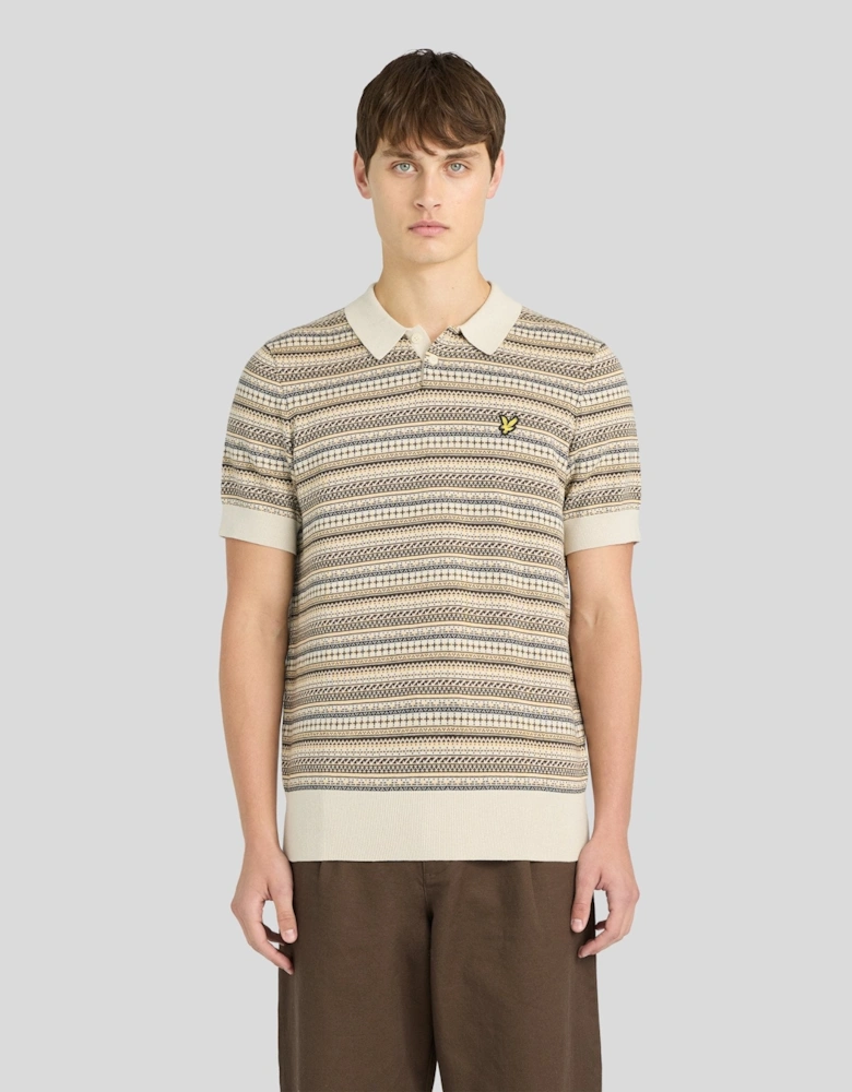 Fair Isle Knitted Polo Shirt
