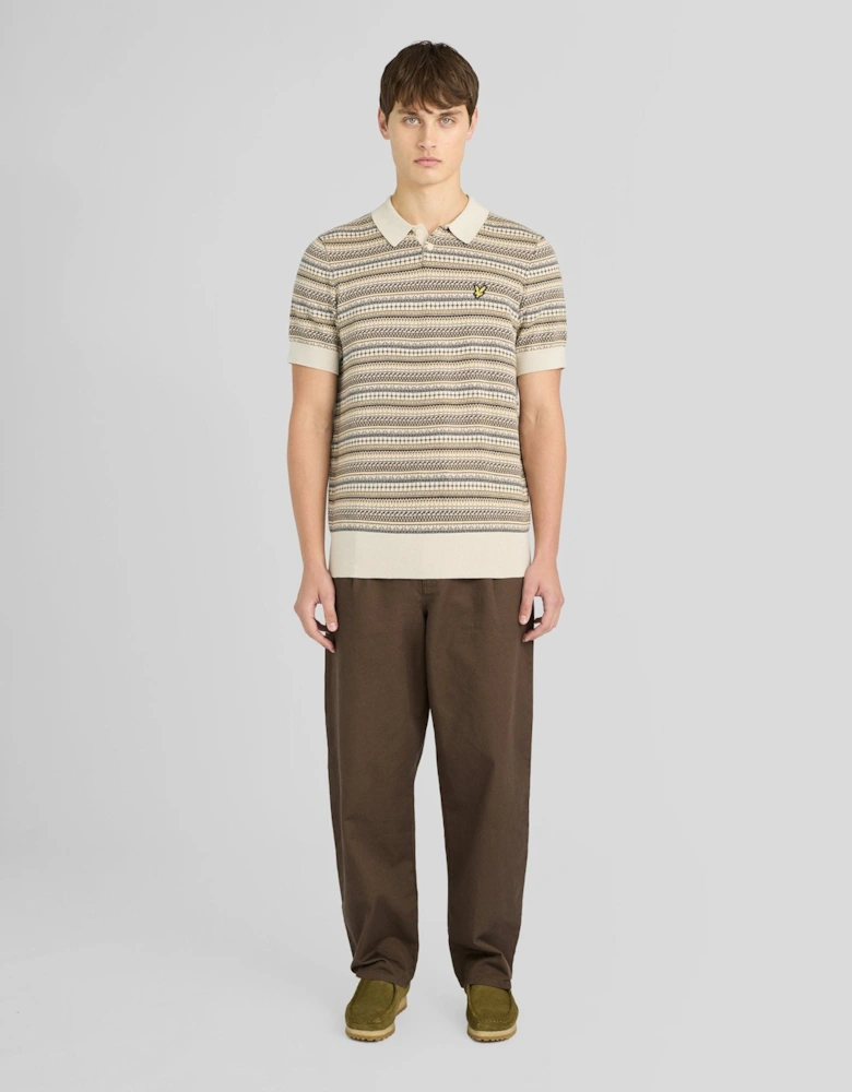 Fair Isle Knitted Polo Shirt