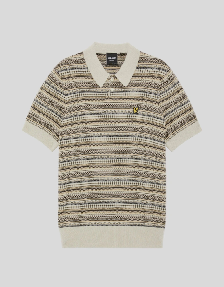 Fair Isle Knitted Polo Shirt