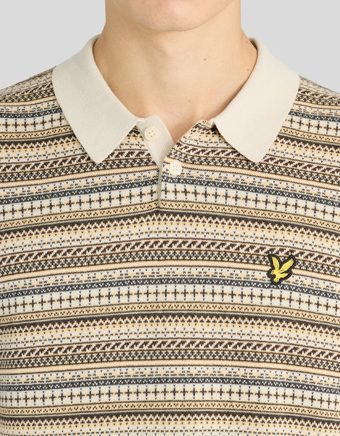 Fair Isle Knitted Polo Shirt