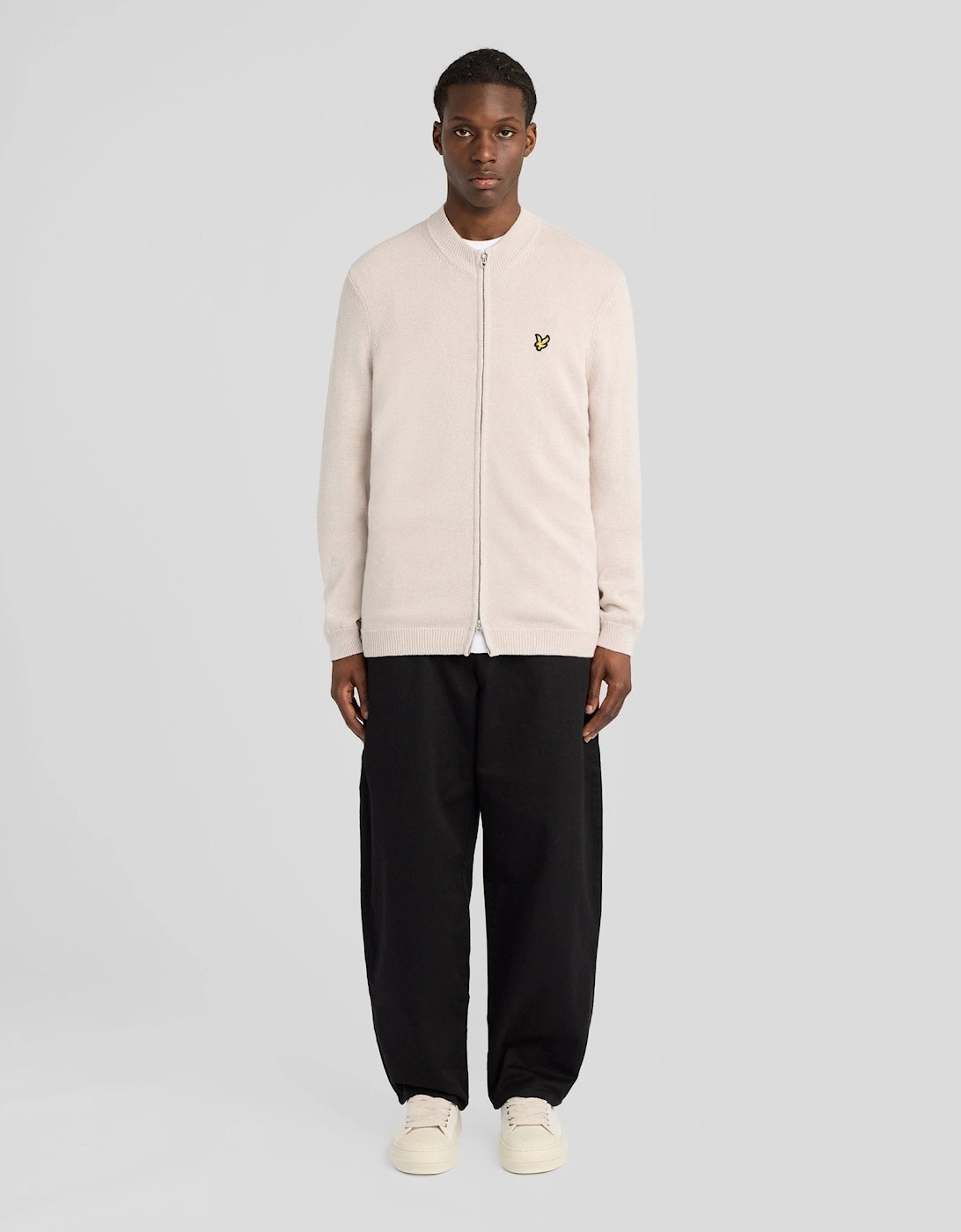 Cotton Merino Zip Cardigan