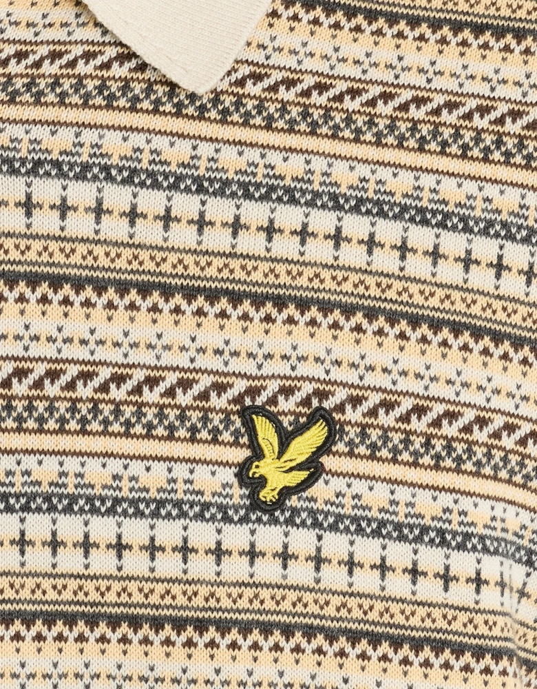 Fair Isle Knitted Polo Shirt
