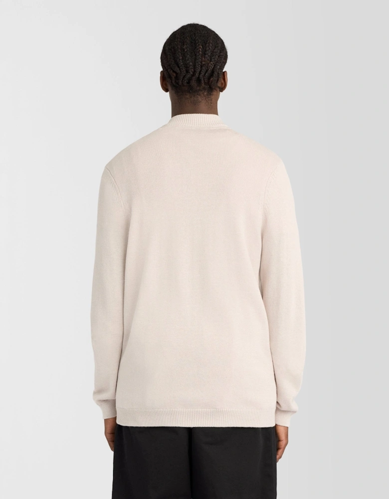 Cotton Merino Zip Cardigan