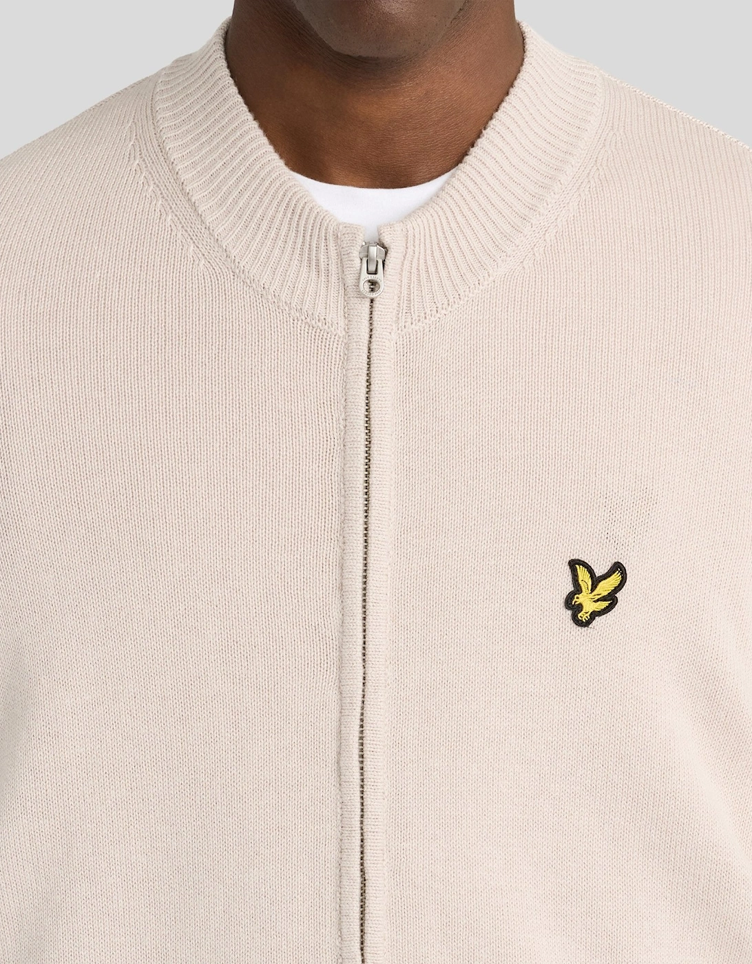 Cotton Merino Zip Cardigan