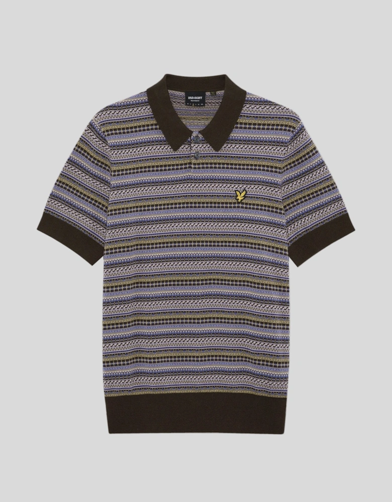 Fair Isle Knitted Polo Shirt