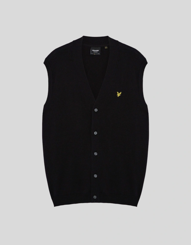 Cotton Merino Button Through Vest