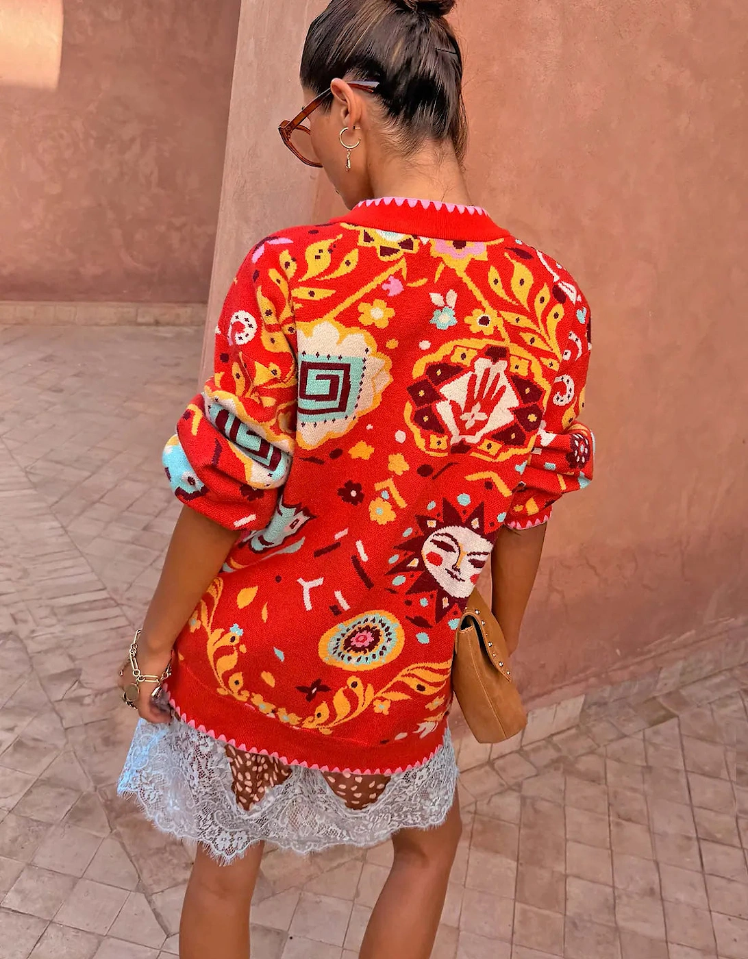 Tomato tapestry Martha cardigan