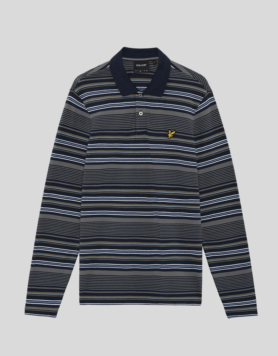 Multi Stripe Long Sleeve Polo Shirt, 2 of 1