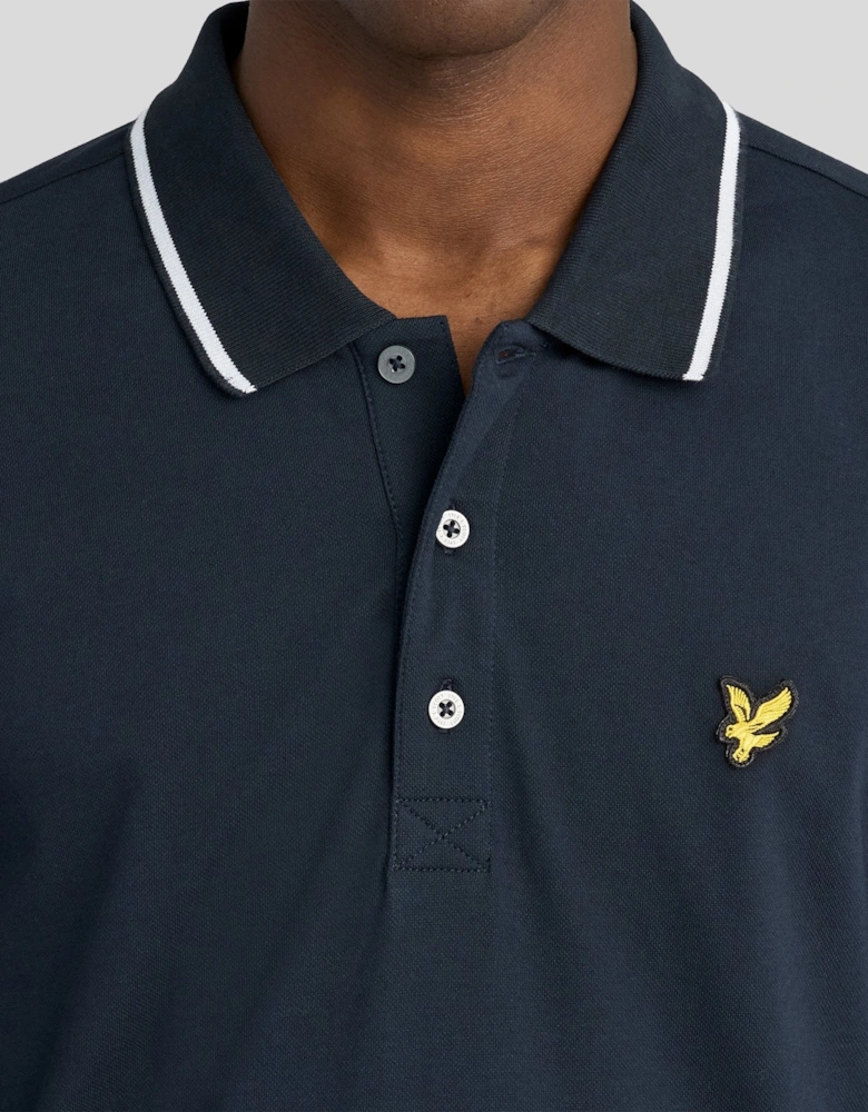 Tipped Long Sleeve Polo Shirt
