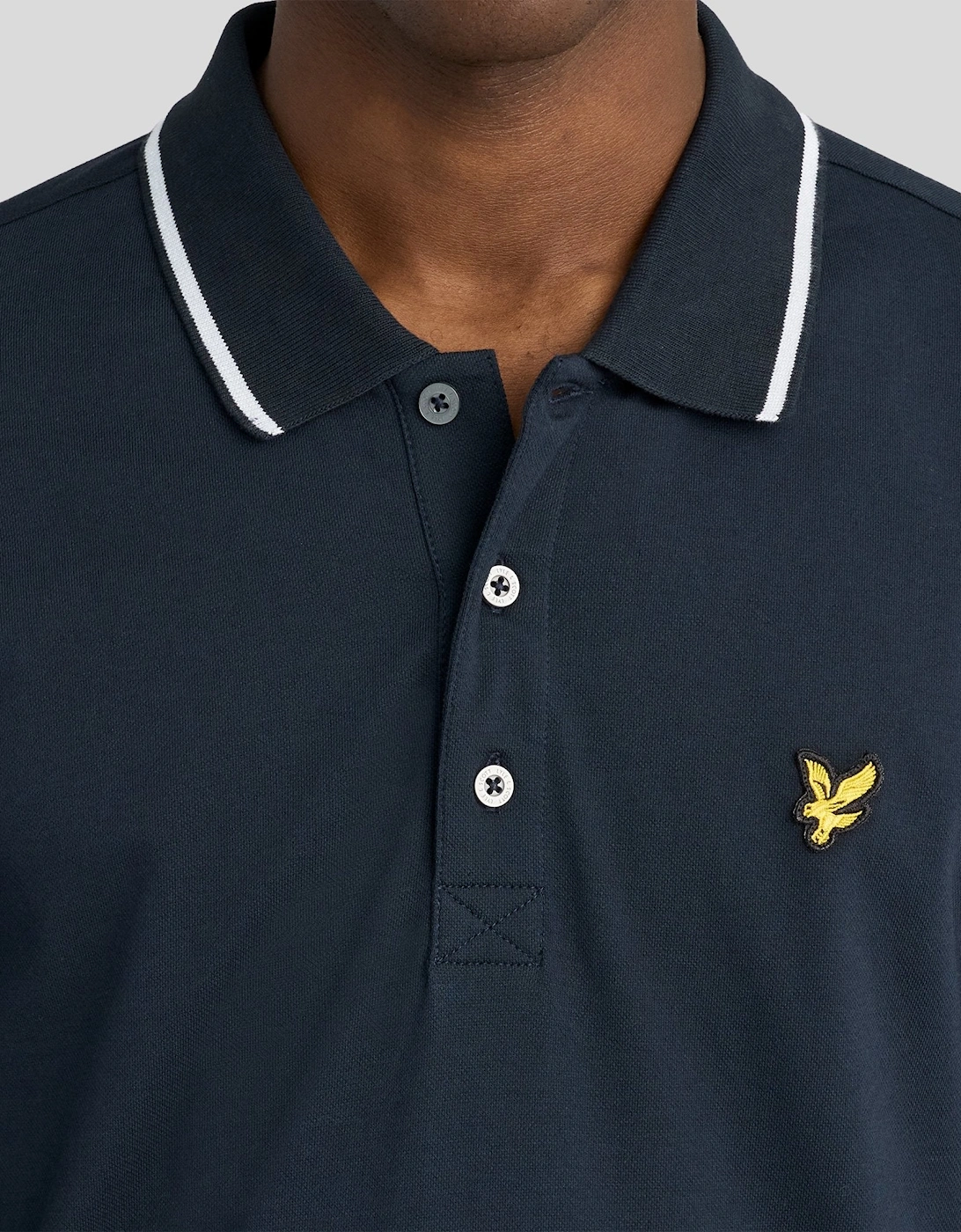 Tipped Long Sleeve Polo Shirt