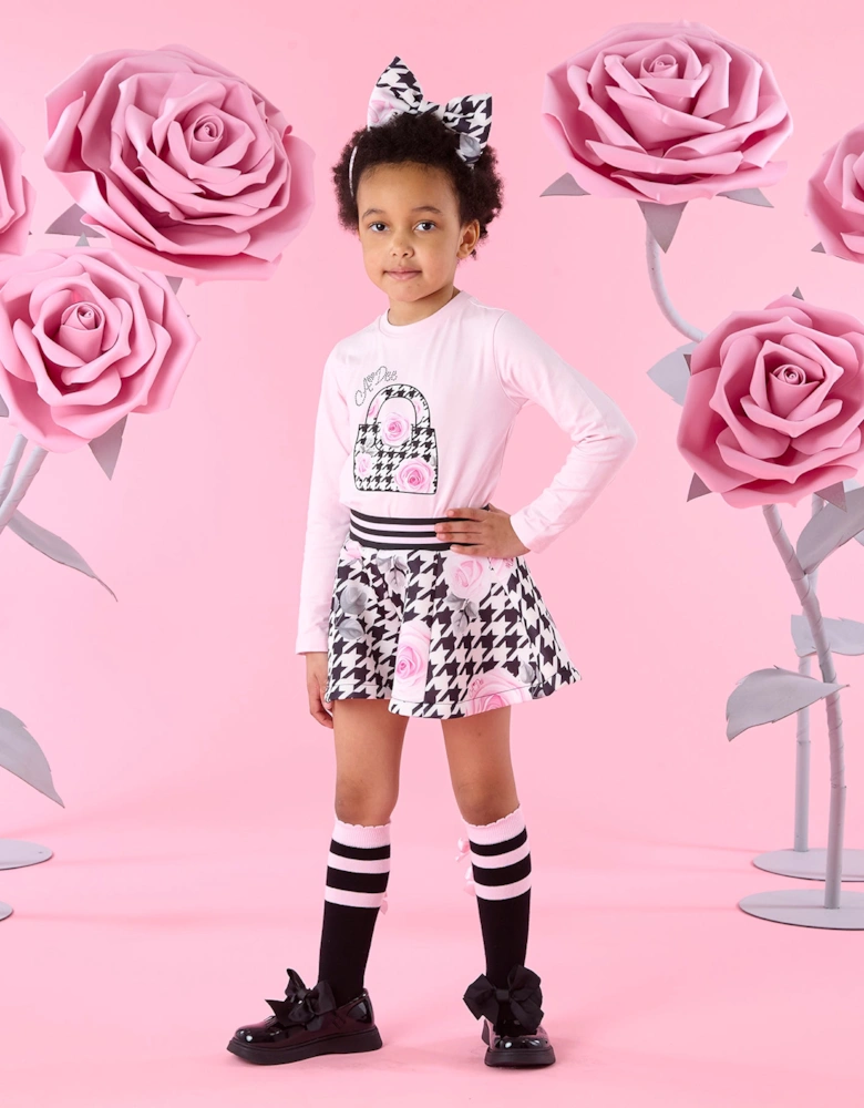 A DEE AMY HOUNDSTOOTH PRINT SHORT SET W261509