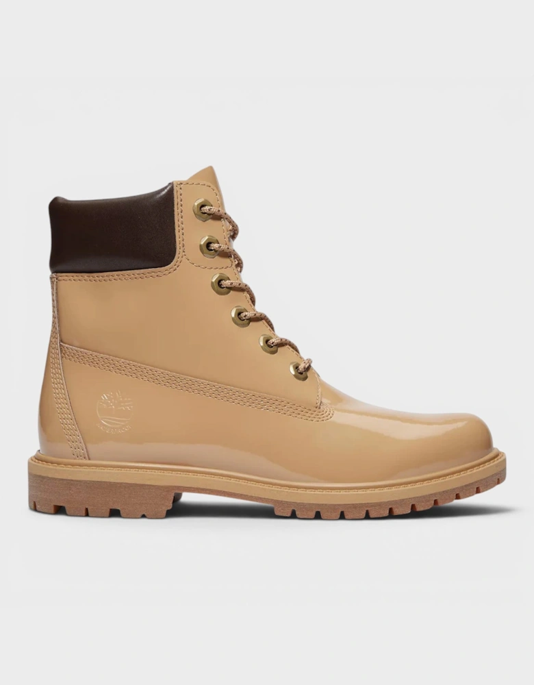 Premium 6 Inch Lace Waterproof Wheat Patent Leather