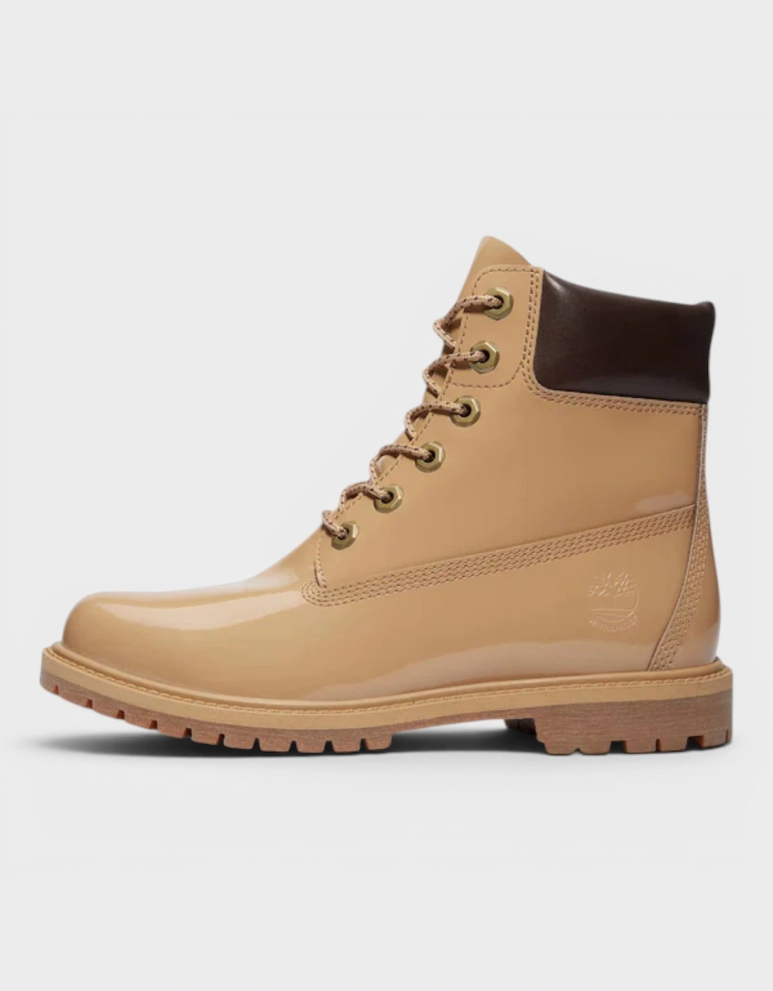 Premium 6 Inch Lace Waterproof Wheat Patent Leather