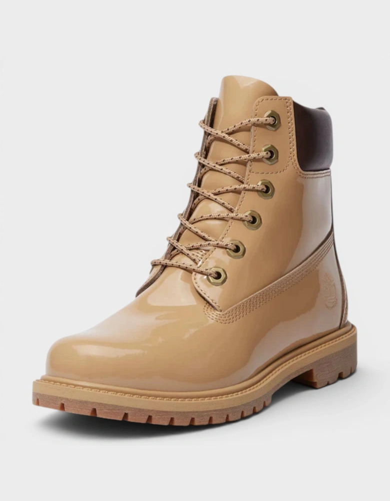 Premium 6 Inch Lace Waterproof Wheat Patent Leather
