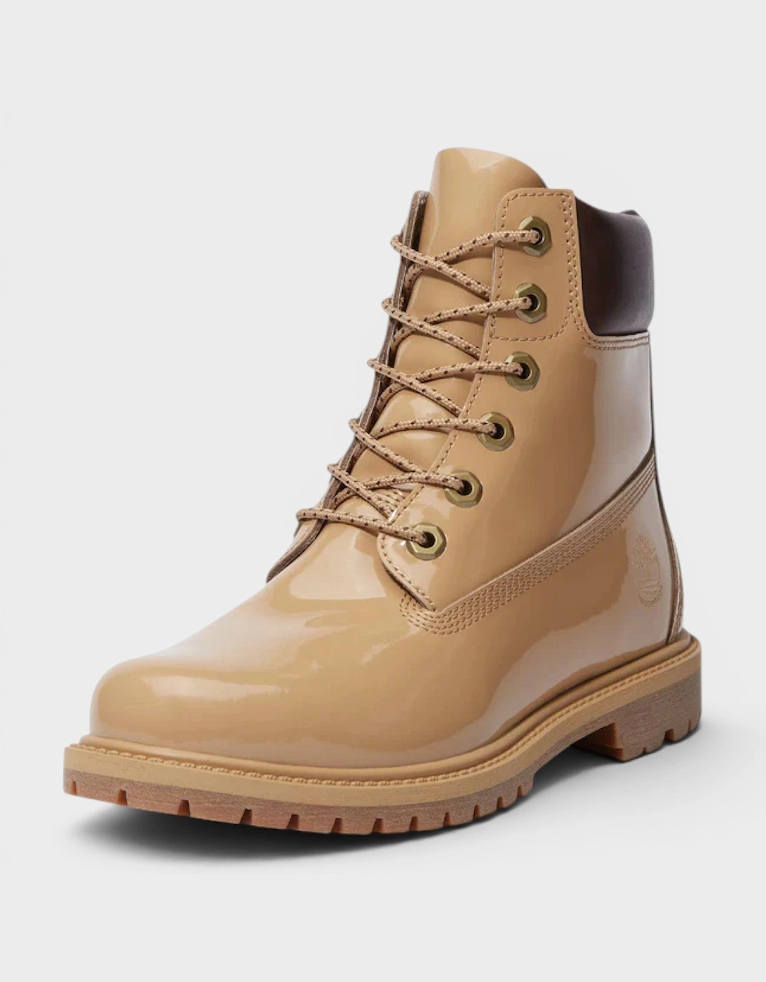 Premium 6 Inch Lace Waterproof Wheat Patent Leather