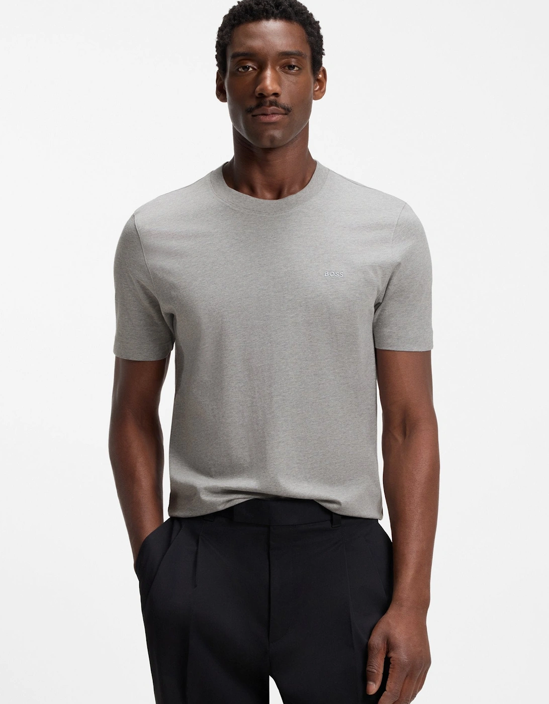BOSS Black Thompson 01 T-Shirt S2-26 075 Open Grey