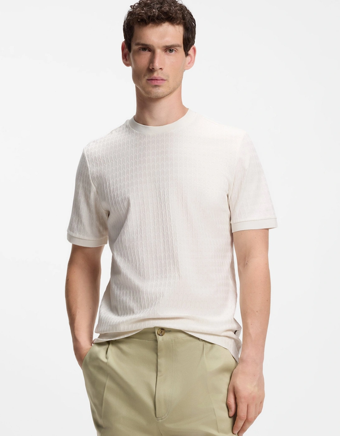 BOSS Black H Thompson 321 T-Shirt 118 Open White