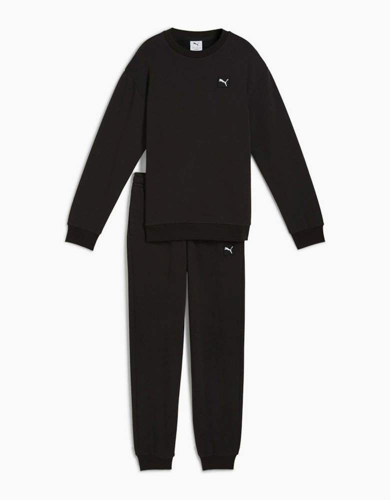 Kids Elevated Relaxed Crew Fleece Tracksuit