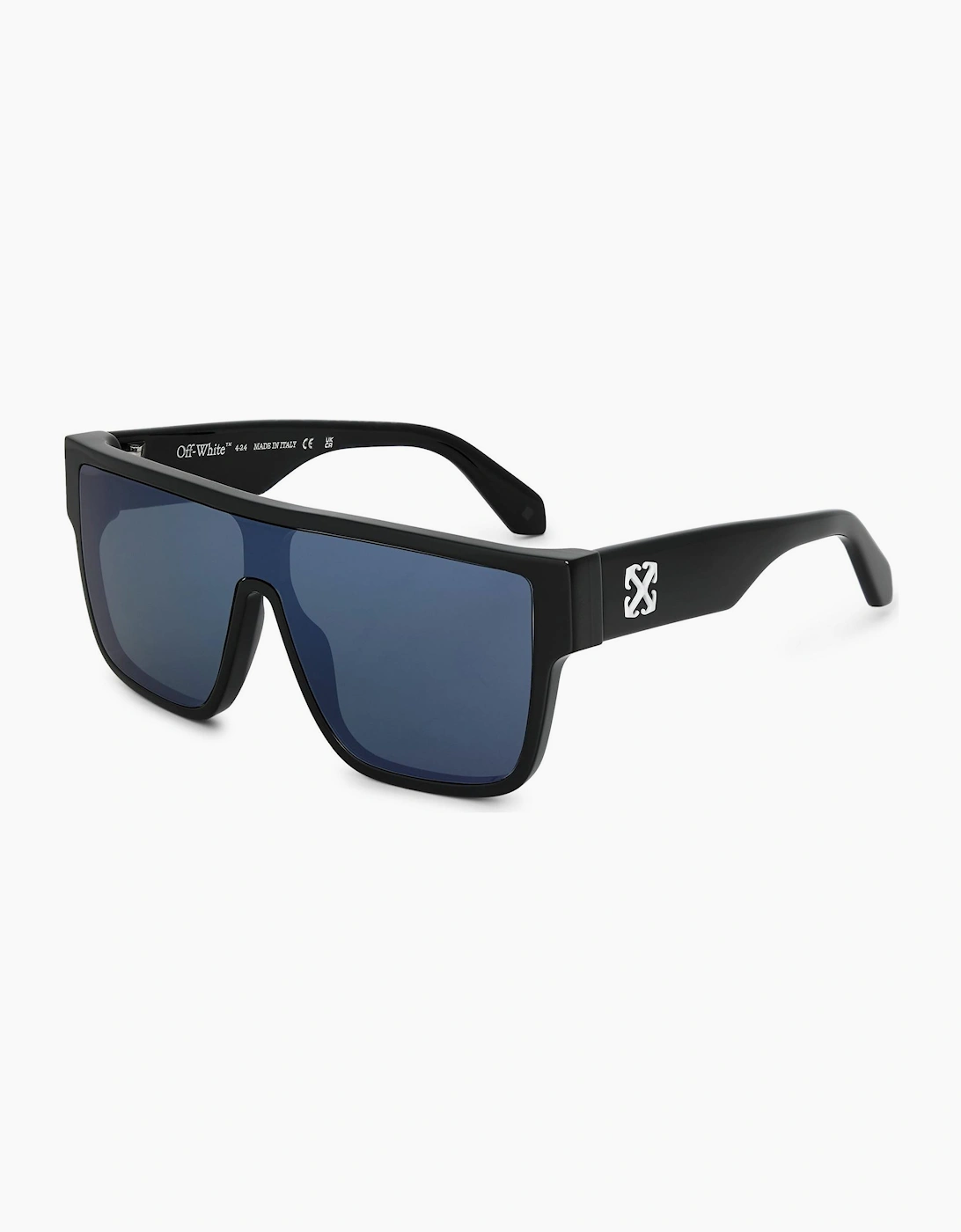 Off-White Men's Black Blue Square Sunglasses - Size One Size