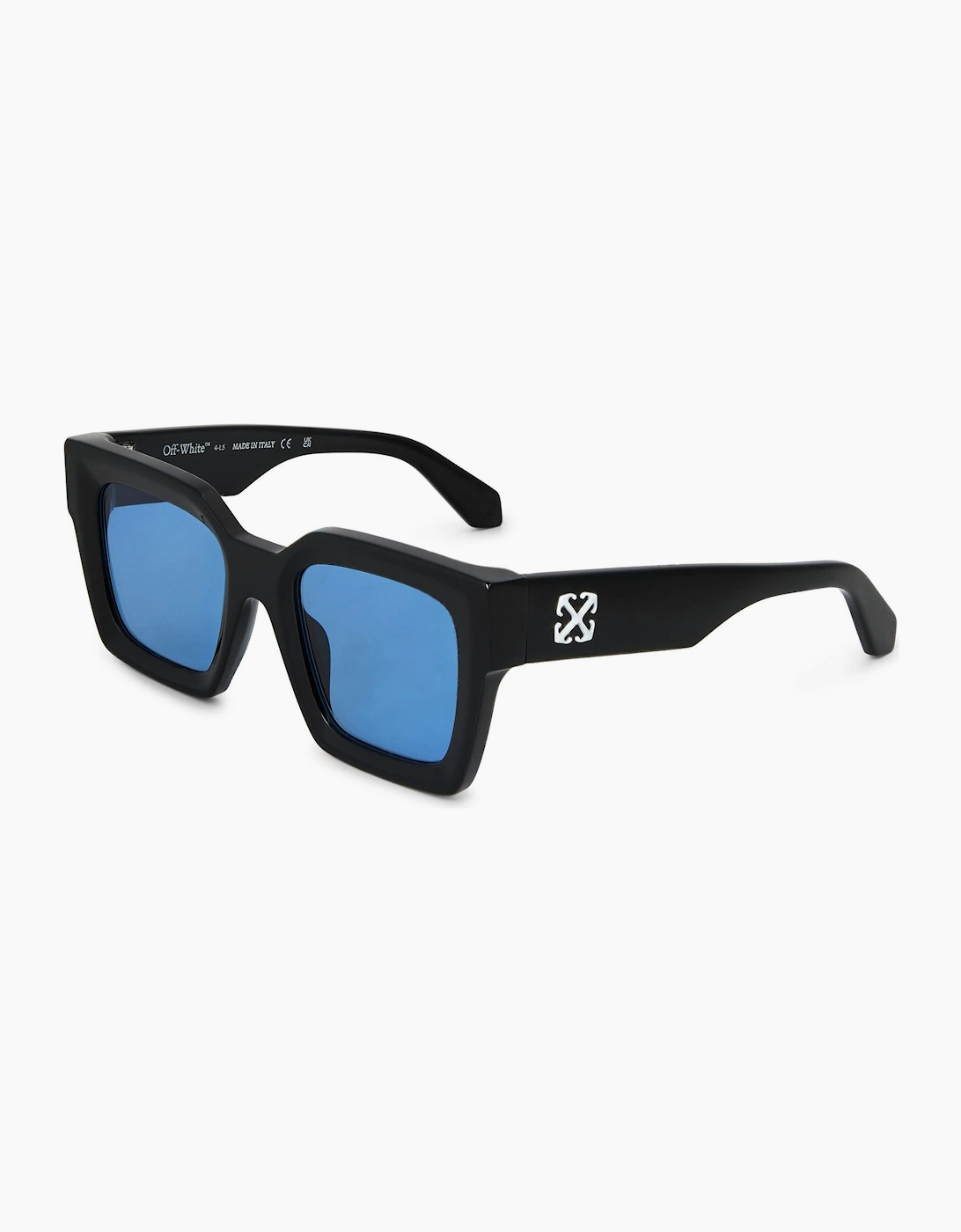 Off-White Men's Black Blue Square Sunglasses - Size One Size