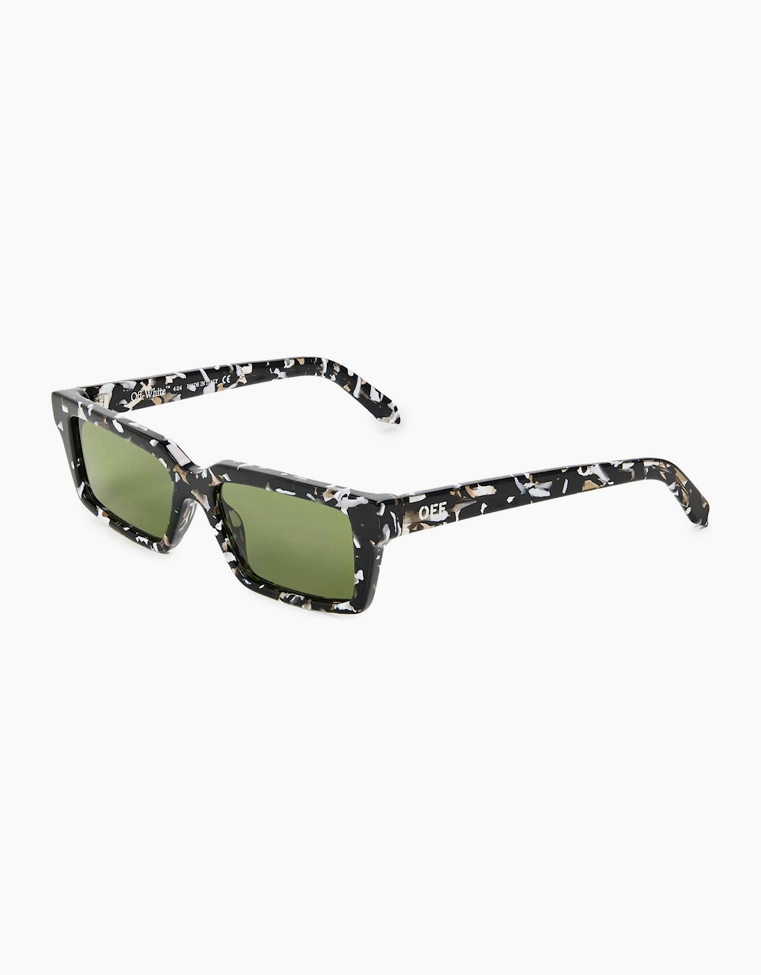 Off-White Men's Hav Black Green Warren Rectangle Full Rim Sunglasses - Size: One Size