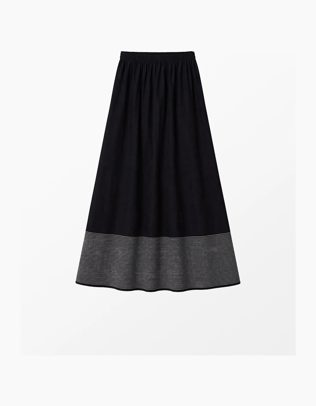Petite Black Contrast Stitch Maxi Skirt