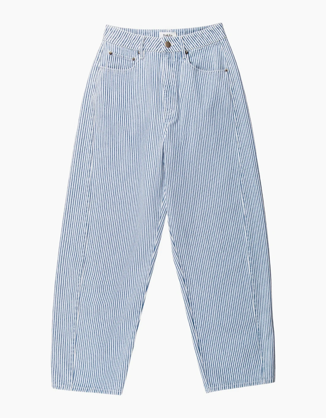 Blue Stripe Barrel Leg Jeans