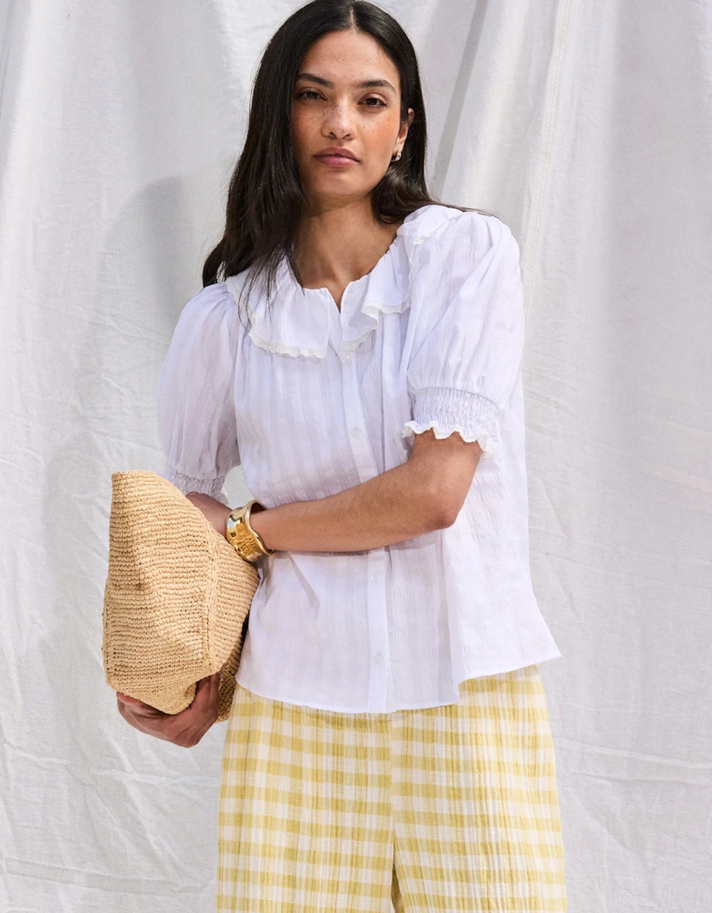 White Lace Trim Top