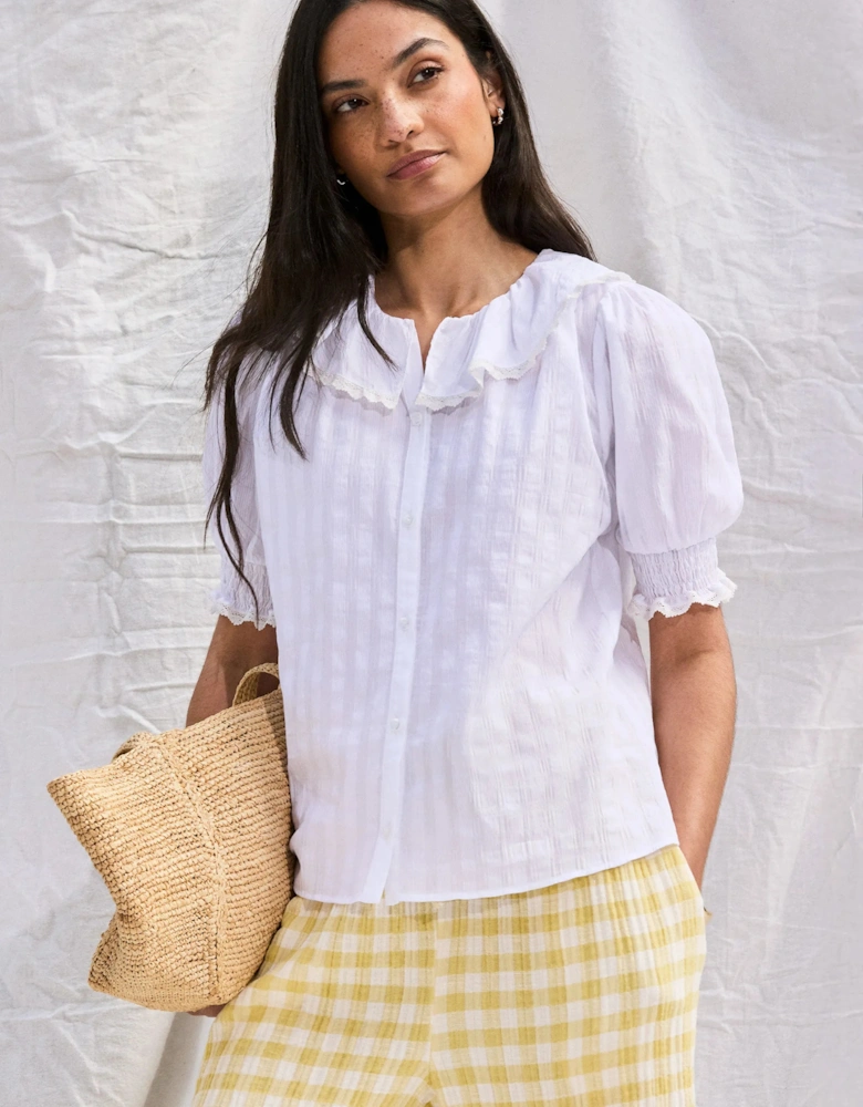 White Lace Trim Top