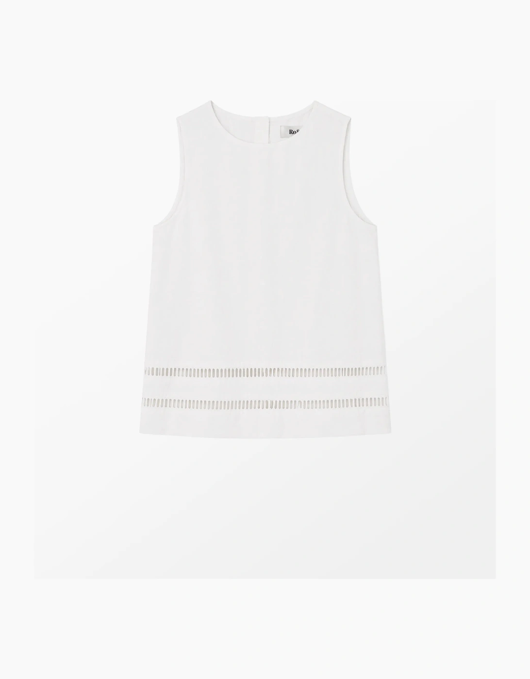 White Ladder Trim Shell Top With Linen, 9 of 8