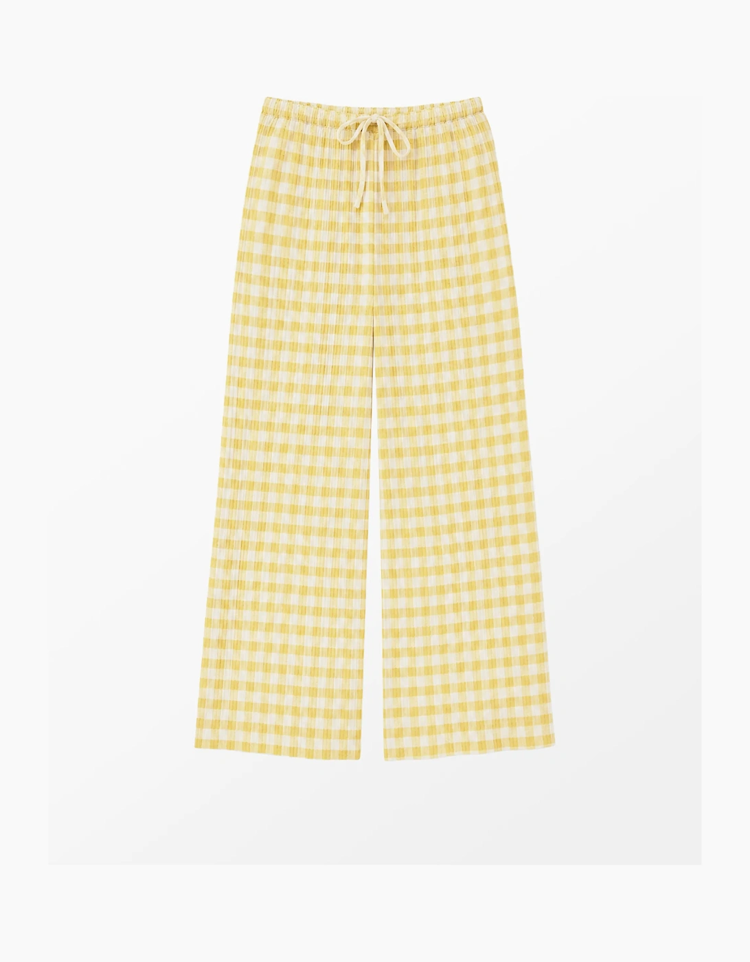 Petite Lemon-Yellow Check Cheesecloth Trousers, 9 of 8