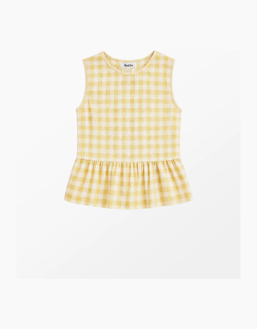 Lemon-Yellow Check Cheesecloth Peplum Top, 6 of 5
