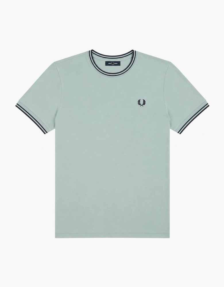 Fred Perry Twin Tipped T-Shirt Silver Blue/Dark Airforce/Dark Airforce