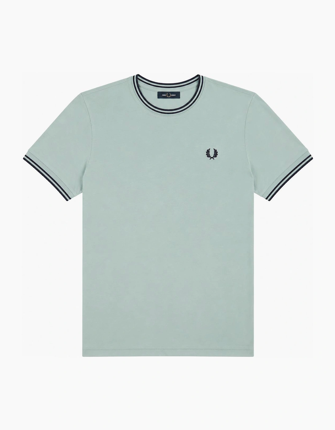 Fred Perry Twin Tipped T-Shirt Silver Blue/Dark Airforce/Dark Airforce, 4 of 3