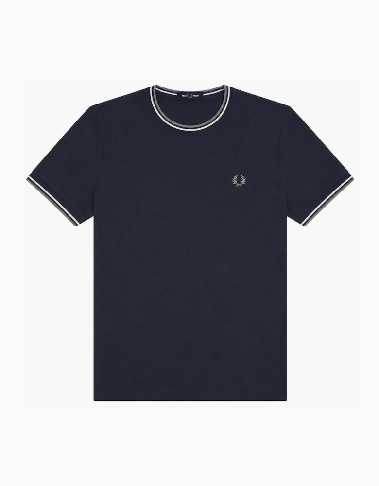 Fred Perry Twin Tipped T-Shirt Dark Airforce/Ecru/Seagrass