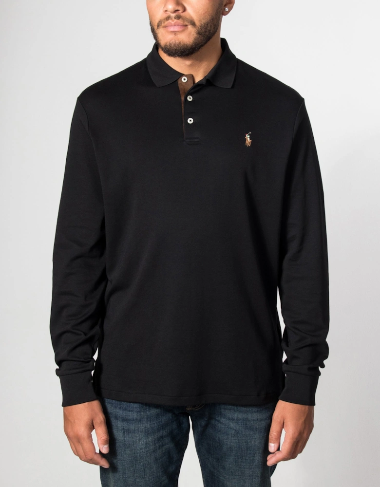 Custom Slim Fit Long Sleeve Soft Cotton Polo Shirt