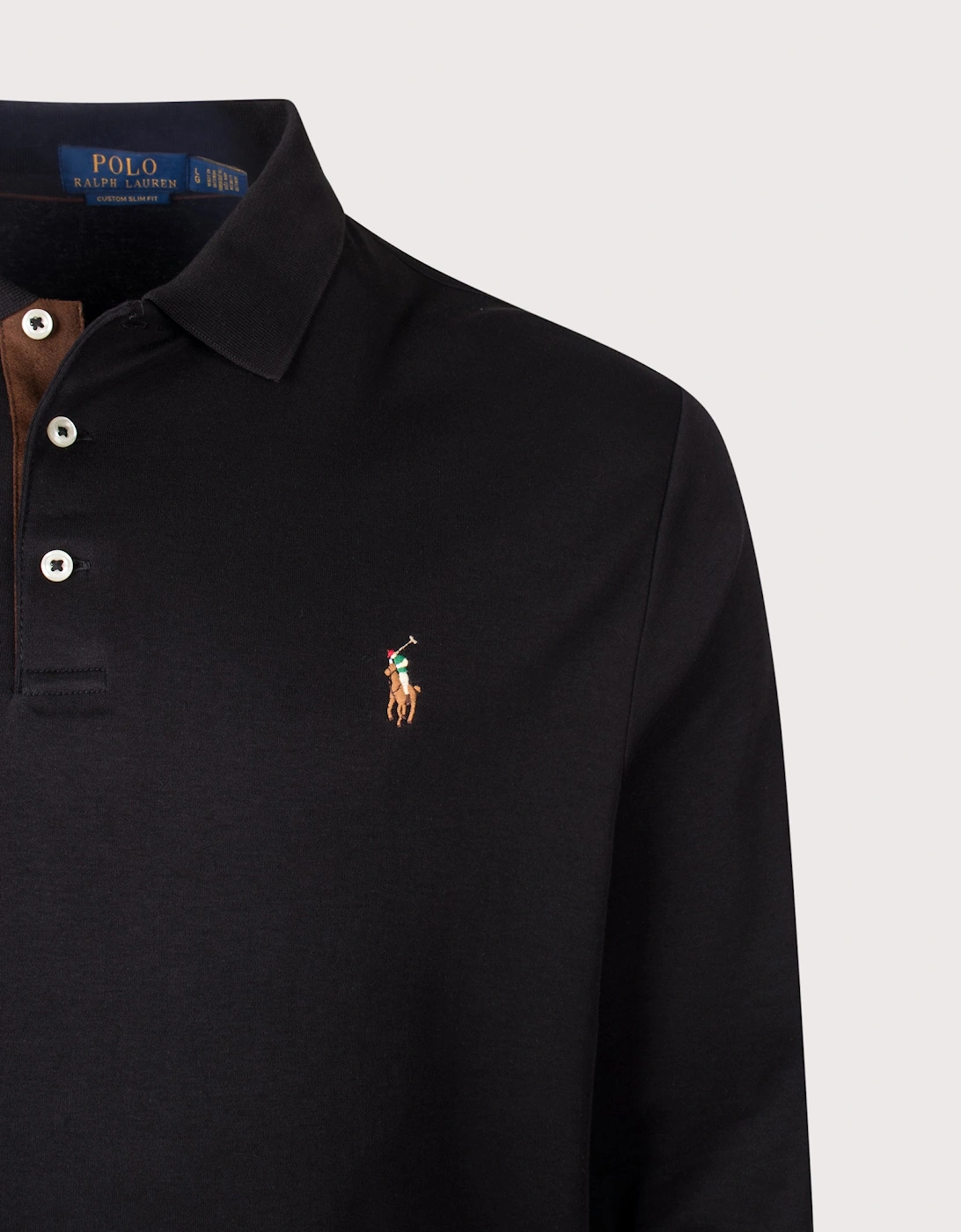 Custom Slim Fit Long Sleeve Soft Cotton Polo Shirt