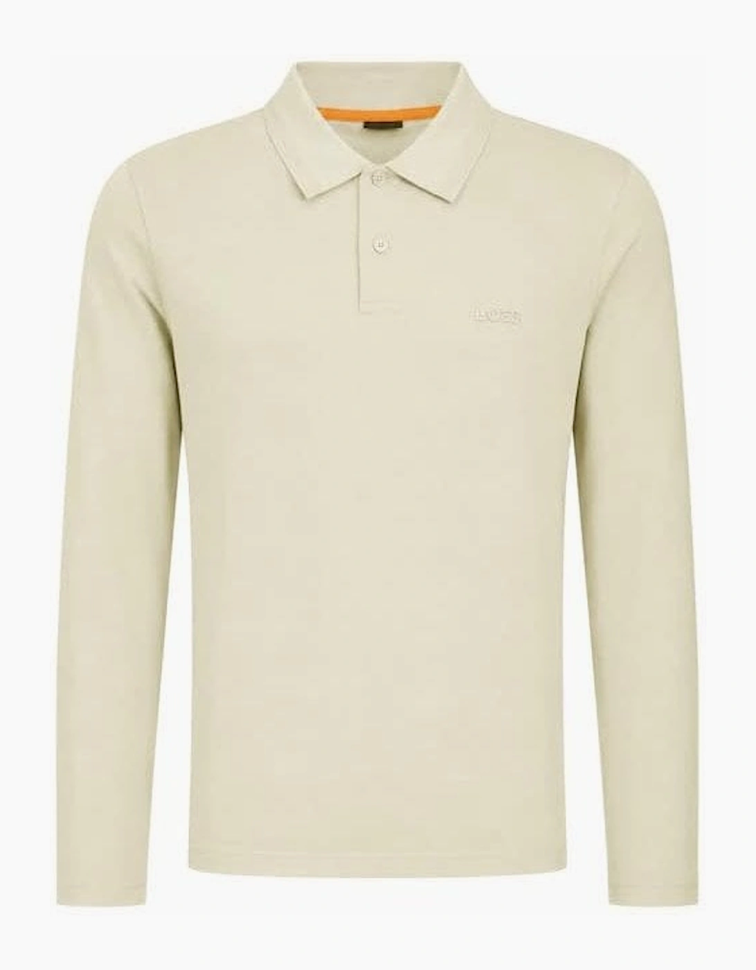Hugo Boss Men's Beige Interlock Long Sleeved Polo Shirt, 2 of 1