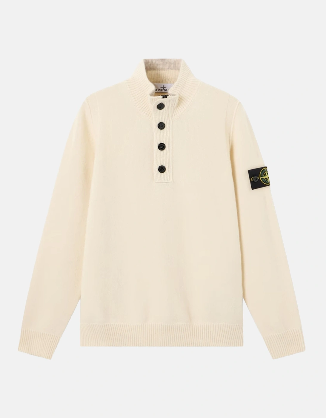 Stone Island Men's Cream 1/4 Button 5100040 Sweater Beige - Size 38