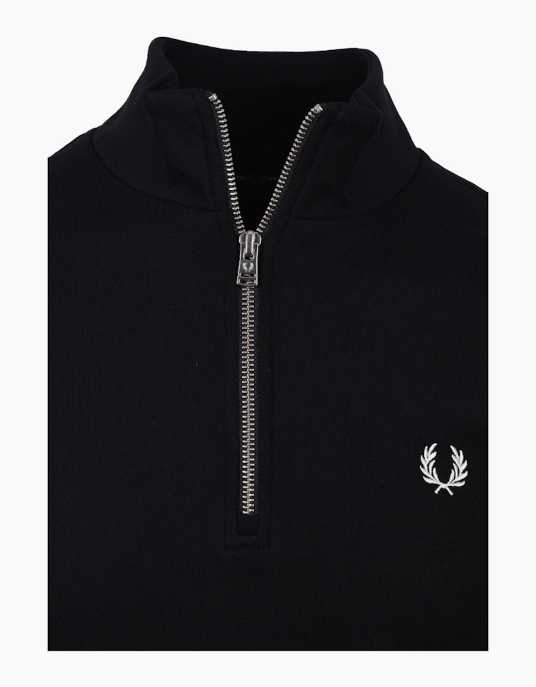 Fred Perry Half Zip Sweatshirt Black/White