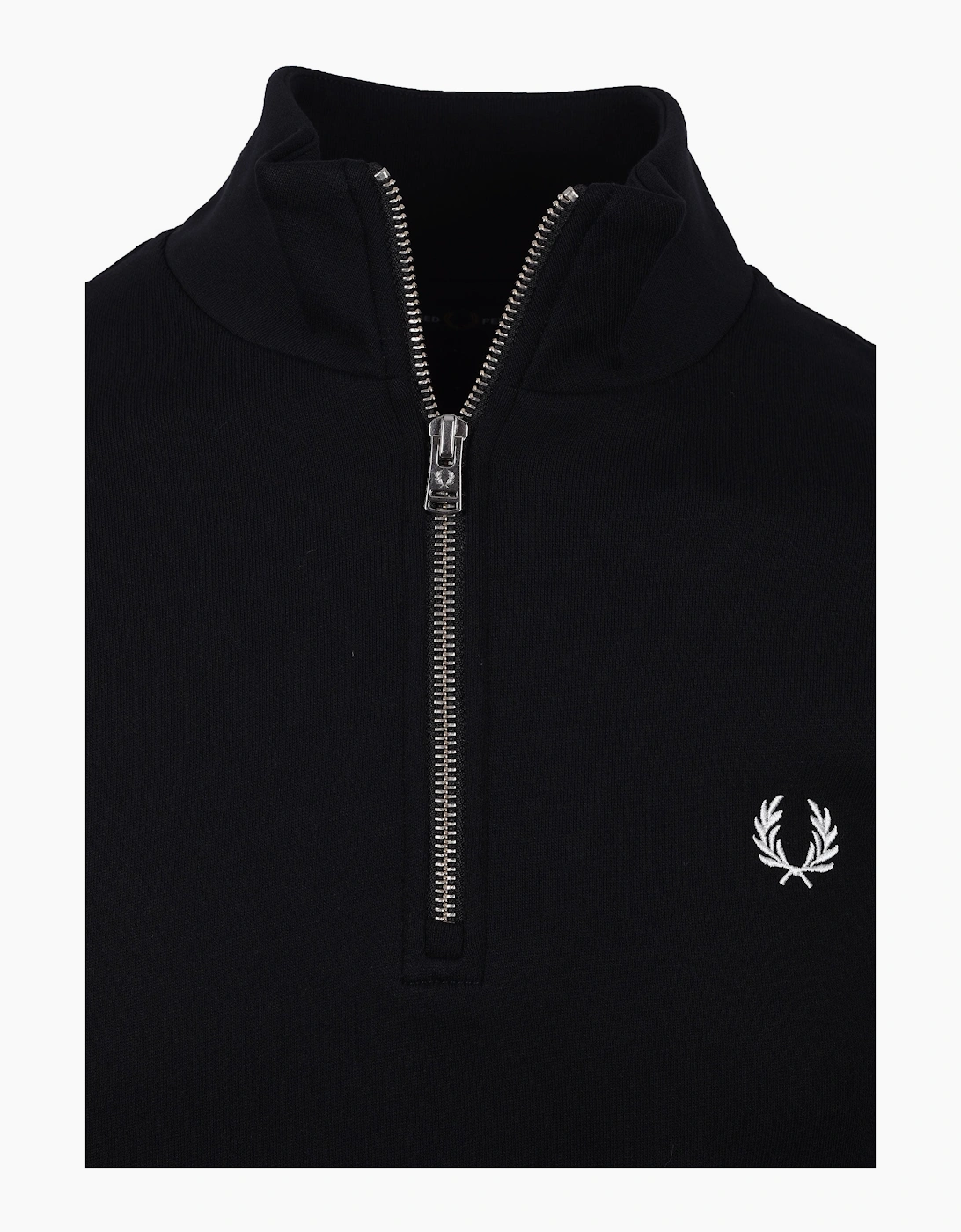 Fred Perry Half Zip Sweatshirt Black/White