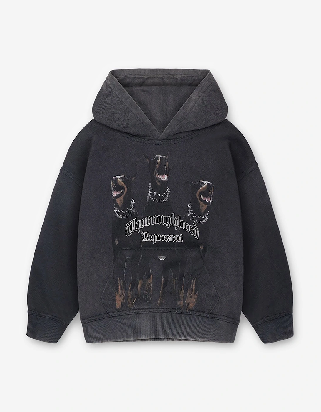 REPRESENT Kids Mini Thoroughbred Hoodie in Black, 4 of 3