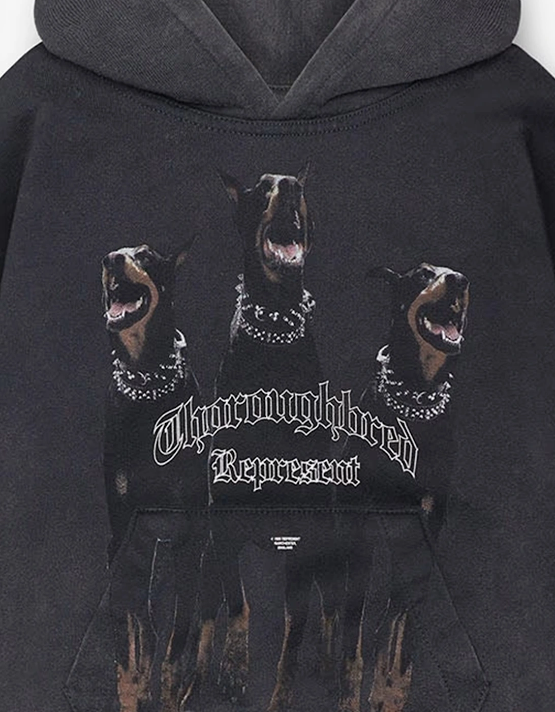 REPRESENT Kids Mini Thoroughbred Hoodie in Black