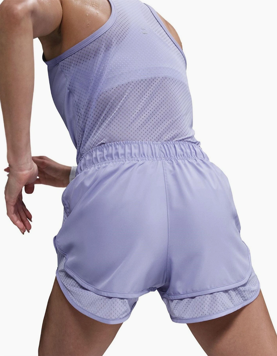 Womens Dri FIT Mid Rise Brief Lined Running Shorts